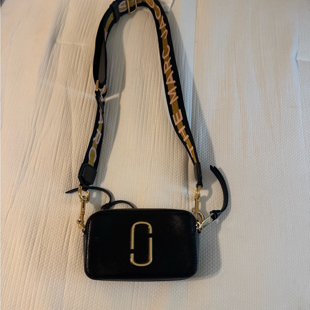 Marc Jacobs Black and Gold Crossbody Bag